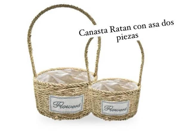 Canasta Ratan con manija x 2